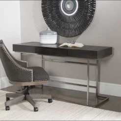 UTTERMOST CLAUDE SMOKE GREY WRITING DESK