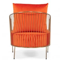 VIG Furniture CLEMENTINE ORANGE VELVET ACCENT CHAIR