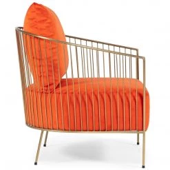 VIG Furniture CLEMENTINE ORANGE VELVET ACCENT CHAIR