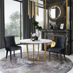 TOV Kitchen + Dining CLEO MARBLE TOP BREAKFAST TABLE