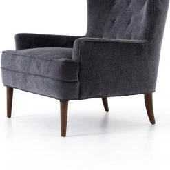 FOUR HANDS CLERMONT CHAIR: CHARCOAL WORN VELVET Furniture