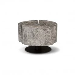 PHILLIPS COLLECTION CLOVER ROUND GREY STONE COFFEE TABLE Furniture
