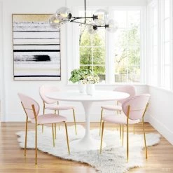 ZUO CLYDE VELVET + GOLD DINING CHAIR | SET OF 2