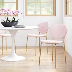ZUO CLYDE VELVET + GOLD DINING CHAIR | SET OF 2