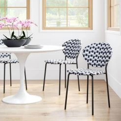 ZUO CLYDE GEOMETRIC PRINT DINING CHAIR | SET OF 2