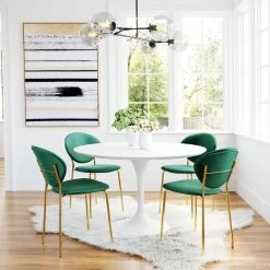 ZUO CLYDE VELVET + GOLD DINING CHAIR | SET OF 2