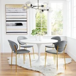 ZUO CLYDE VELVET + GOLD DINING CHAIR | SET OF 2