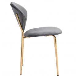 ZUO CLYDE VELVET + GOLD DINING CHAIR | SET OF 2