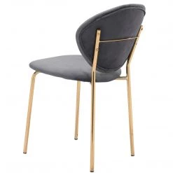 ZUO CLYDE VELVET + GOLD DINING CHAIR | SET OF 2