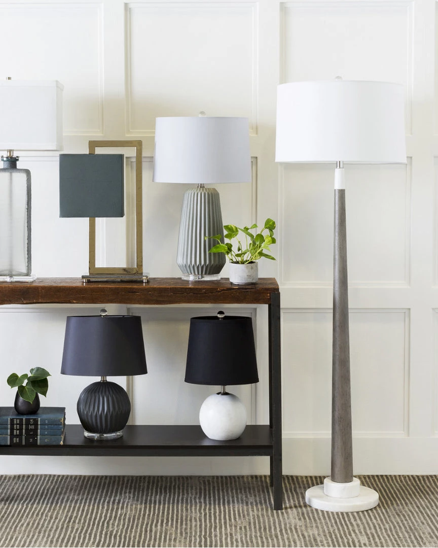 SURYA COLT MARBLE & CEMENT FLOOR LAMP Lighting 2 SURYA COLT MARBLE & CEMENT FLOOR LAMP Lighting