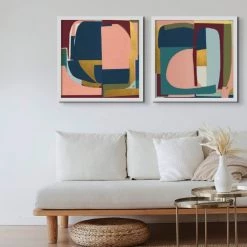 L ART "COMPOSED" GLASS FRAMED ART SERIES