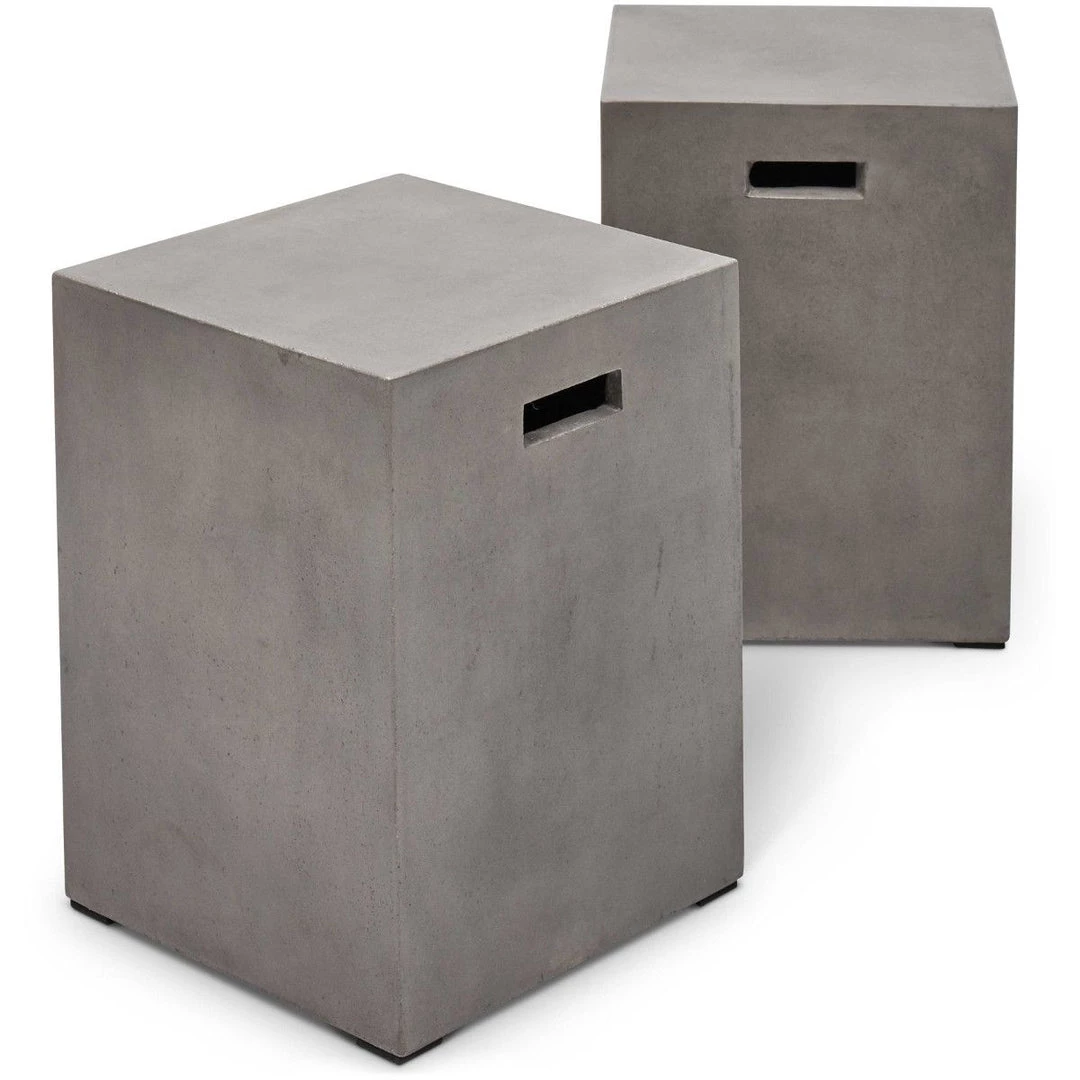 URBIA Living Room CONCRETE SQUARE STOOL 7 URBIA Living Room CONCRETE SQUARE STOOL
