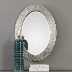UTTERMOST CONDER BURNISHED SILVER OVAL MIRROR Mirrors