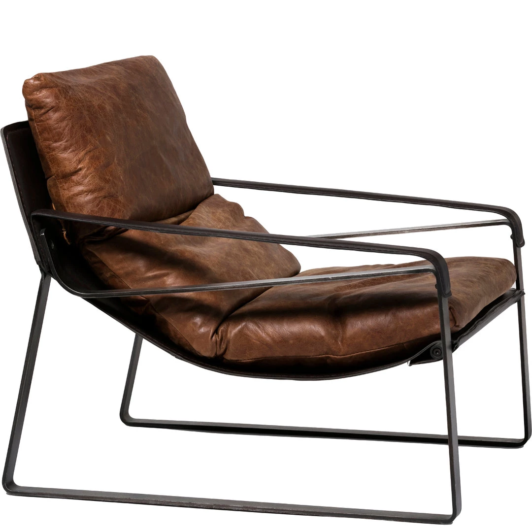 MOES CONNOR OPEN ROAD BROWN LEATHER SLING CHAIR Living Room 3 MOES CONNOR OPEN ROAD BROWN LEATHER SLING CHAIR Living Room