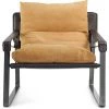 MOES Living Room CONNOR SUNBAKED TAN LEATHER SLING CHAIR
