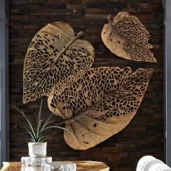PHILLIPS COLLECTION Wall Sculptures + Decor COPPER BIRCH LEAF WALL DECOR