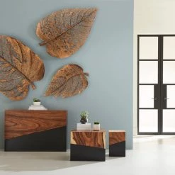 PHILLIPS COLLECTION Wall Sculptures + Decor COPPER BIRCH LEAF WALL DECOR