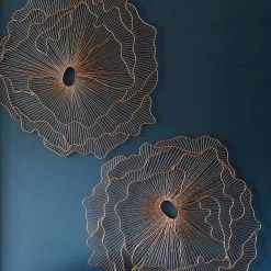 PHILLIPS COLLECTION COPPER POPPY FLOWER WALL DECOR Wall Sculptures + Decor