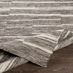 SURYA MAKI WOOL + VISCOSE FLAT RUG: CHARCOAL