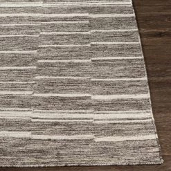 SURYA MAKI WOOL + VISCOSE FLAT RUG: CHARCOAL