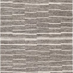 SURYA MAKI WOOL + VISCOSE FLAT RUG: CHARCOAL