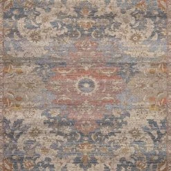 LOLOI CORNELIA PRINTED JUTE + CHENILLE RUG: DENIM, MULTI