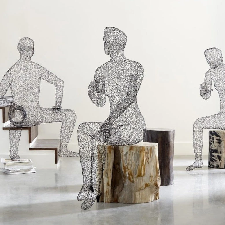 PHILLIPS COLLECTION CRAZY WIRE LOUNGING FEMALE 2 Pillows + Decor 2 PHILLIPS COLLECTION CRAZY WIRE LOUNGING FEMALE 2 Pillows + Decor