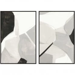 L ART Wall Art "CREAM BEIGE" CANVAS ART DIPTYCH