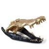 PHILLIPS COLLECTION CROCODILE SKULL SCULPTURE: BLACK, GOLD Pillows + Decor