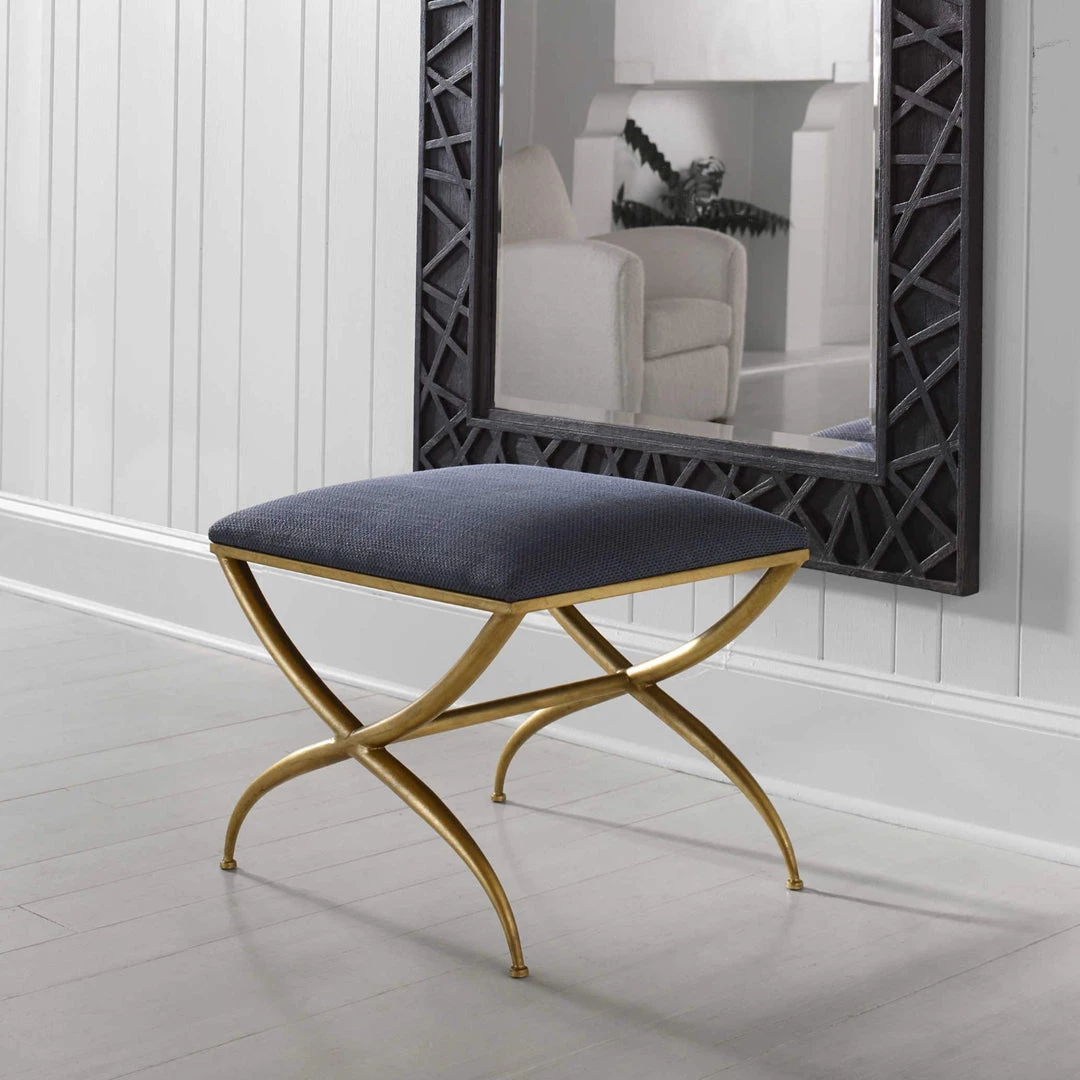 UTTERMOST GOLD CROSSING SMALL BENCH: NAVY 2 UTTERMOST GOLD CROSSING SMALL BENCH: NAVY