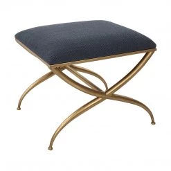 UTTERMOST GOLD CROSSING SMALL BENCH: NAVY 7 UTTERMOST GOLD CROSSING SMALL BENCH: NAVY