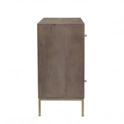 MOES Furniture CUBIC MANGO WOOD + BRASS CHEST
