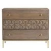 MOES Furniture CUBIC MANGO WOOD + BRASS CHEST