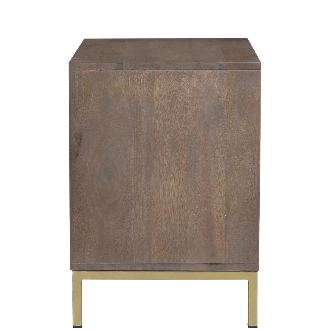 MOES CUBIC MANGO WOOD + BRASS NIGHTSTAND Furniture 3 MOES CUBIC MANGO WOOD + BRASS NIGHTSTAND Furniture