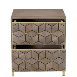MOES CUBIC MANGO WOOD + BRASS NIGHTSTAND Furniture 8 MOES CUBIC MANGO WOOD + BRASS NIGHTSTAND Furniture