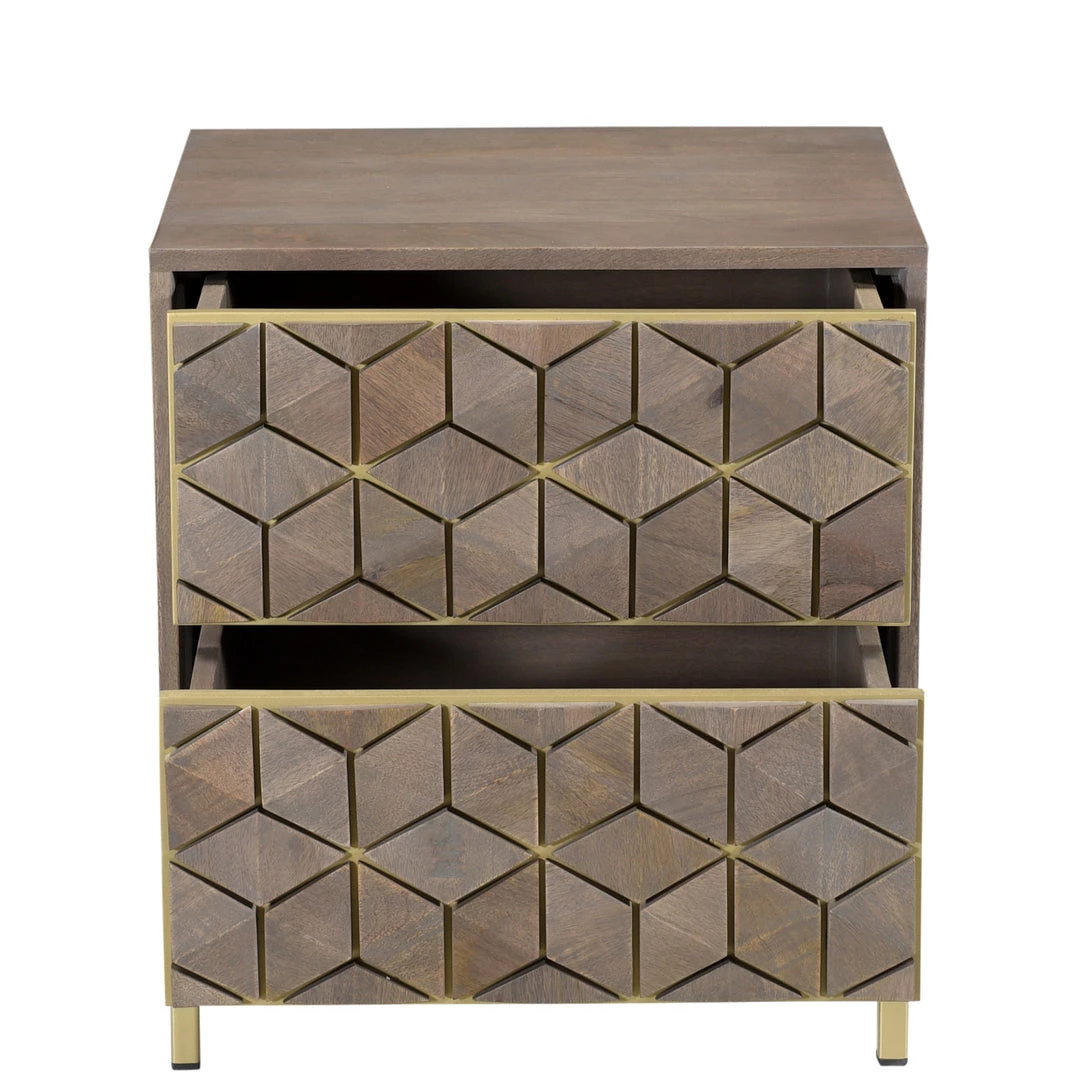 MOES CUBIC MANGO WOOD + BRASS NIGHTSTAND Furniture 4 MOES CUBIC MANGO WOOD + BRASS NIGHTSTAND Furniture