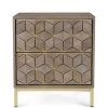 MOES CUBIC MANGO WOOD + BRASS NIGHTSTAND Furniture