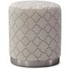 TOV Living Room CYDNEY VELVET OTTOMAN: CREAM