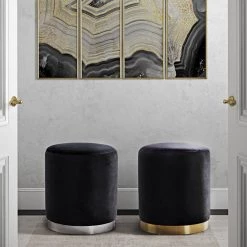 TOV CYDNEY VELVET OTTOMAN