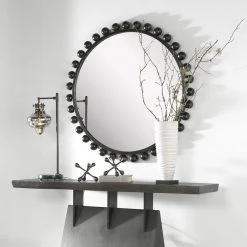 UTTERMOST CYRA 44" ROUND MIRROR: BLACK Mirrors