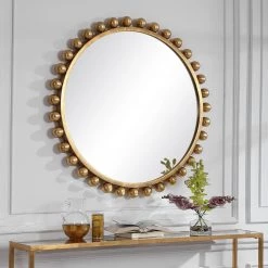 UTTERMOST CYRA 44" ROUND MIRROR: GOLD LEAF Mirrors 9 UTTERMOST CYRA 44