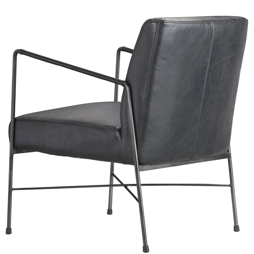 MOES DAGWOOD BLACK LEATHER ARM CHAIR 6 MOES DAGWOOD BLACK LEATHER ARM CHAIR