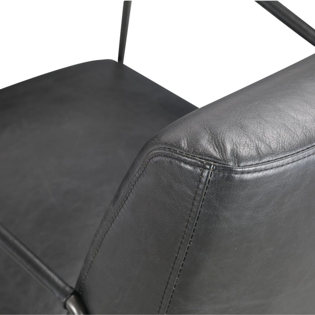 MOES DAGWOOD BLACK LEATHER ARM CHAIR 7 MOES DAGWOOD BLACK LEATHER ARM CHAIR
