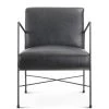 MOES DAGWOOD BLACK LEATHER ARM CHAIR