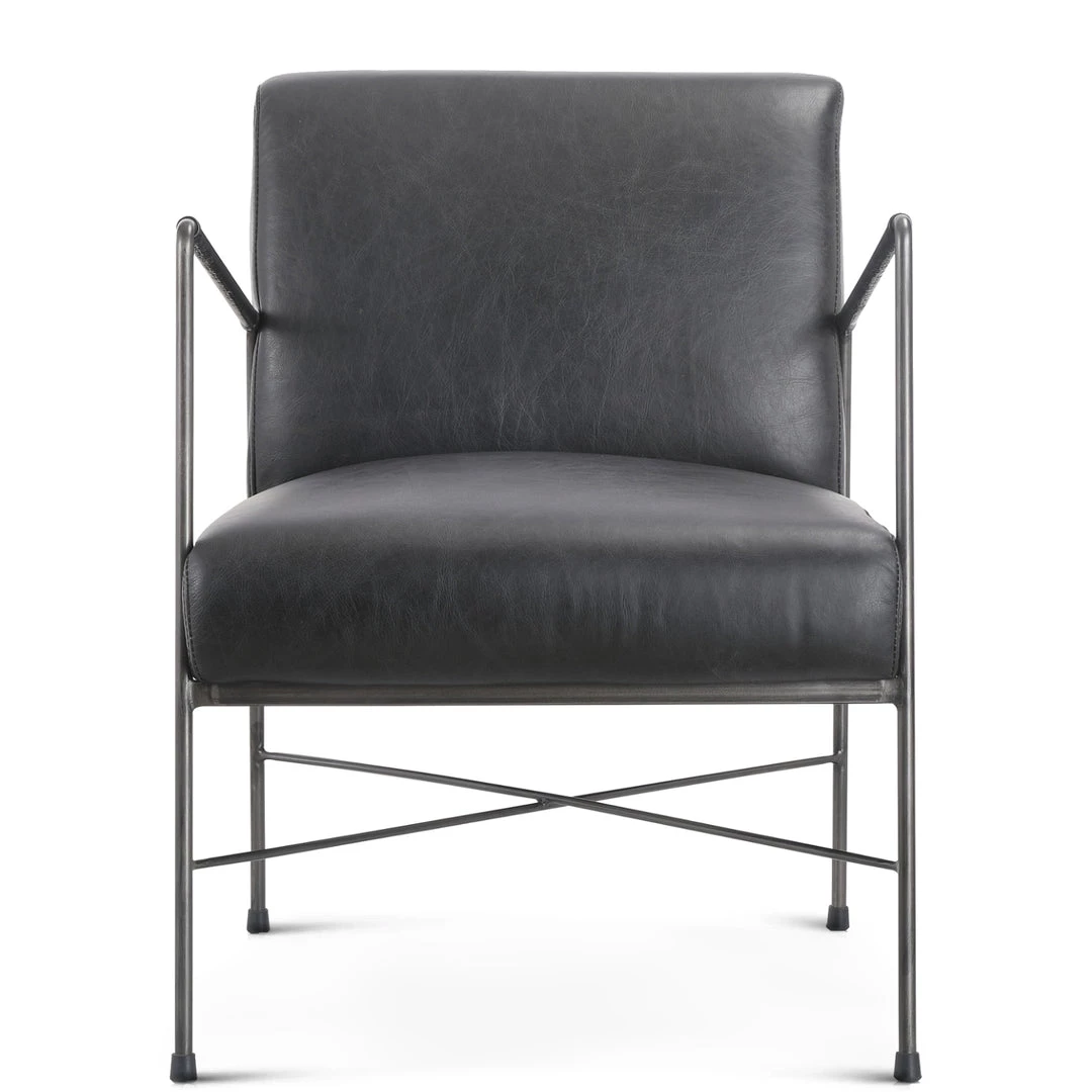 MOES DAGWOOD BLACK LEATHER ARM CHAIR 1 MOES DAGWOOD BLACK LEATHER ARM CHAIR