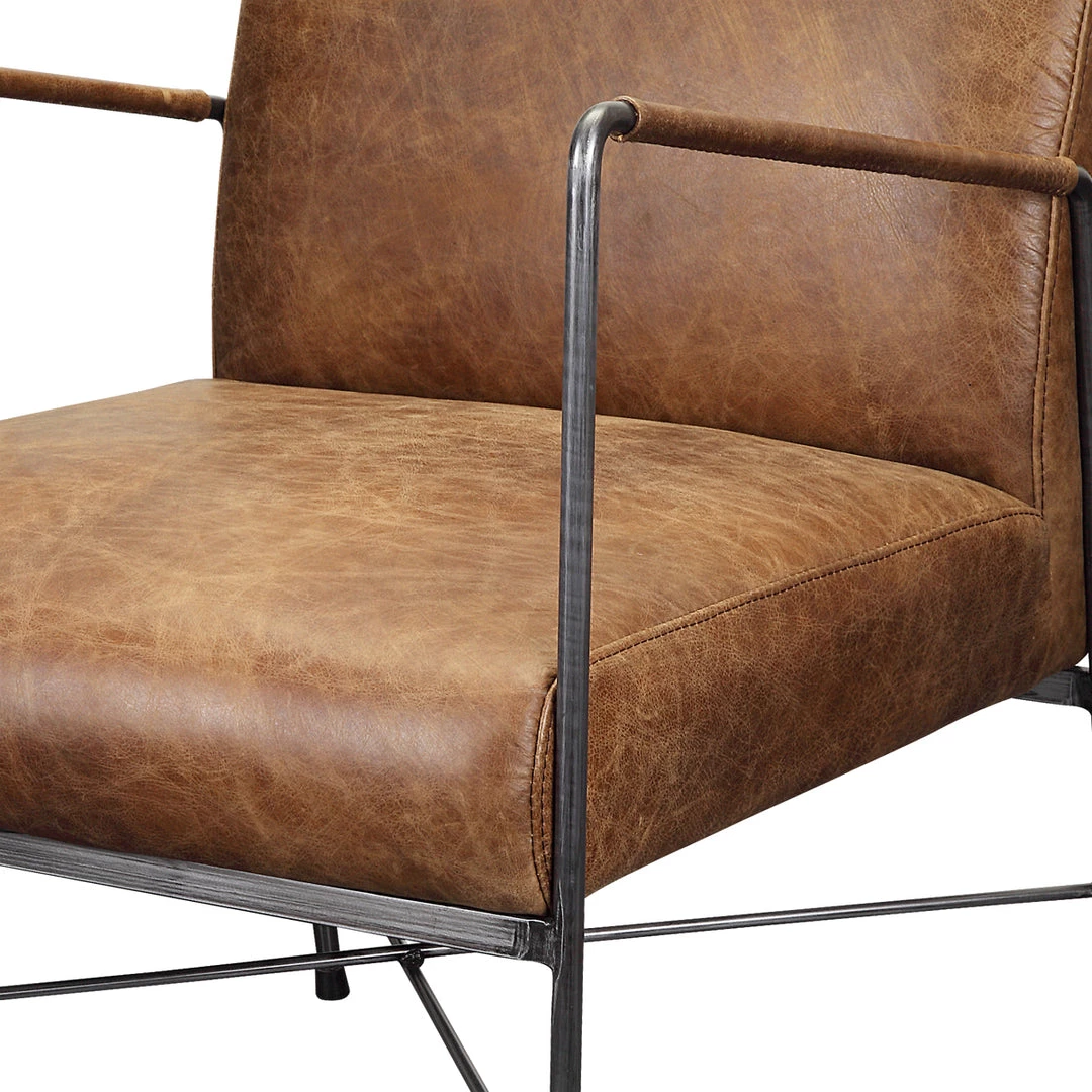 MOES DAGWOOD VINTAGE BROWN LEATHER ARM CHAIR Living Room 6 MOES DAGWOOD VINTAGE BROWN LEATHER ARM CHAIR Living Room