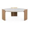 MOES Furniture DALA LIGHT OAK + MARBLE COFFEE TABLE