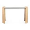 MOES DALA LIGHT OAK + MARBLE TOP CONSOLE TABLE