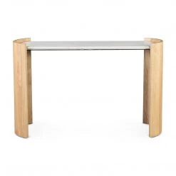 MOES DALA LIGHT OAK + MARBLE TOP CONSOLE TABLE