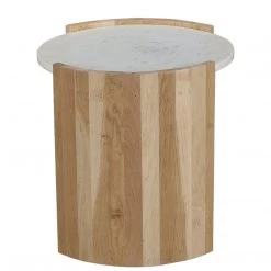 MOES DALA LIGHT OAK + MARBLE SIDE TABLE